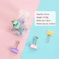 Pastel macaron colored binder clips set of 10 pieces in a star-shaped storage bottle - Binder Clip / 10 Pieces Pack / Colorful