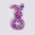 Bunny skin picking fidget toy with colorful beads in translucent silicone for stress relief - JY-13C (Purple Blue Pink Bead Fill)