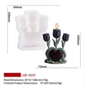 Professional heart tulip silicone candle mold with precise dimension details and weight - Heart Tulip Style A (JZB-0059)