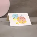 Elegant gold foil 'Best Wishes' greeting card with floral design and pastel circles - Best Wishes
