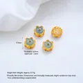 24K vergulde lotusbloem kraal met blauwe jade kern voor handgemaakte sieraden maken - Blauw water Jade Lotus Kraal (G990-6) / 1 Stuk