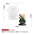 DIY heart-shaped tulip flower silicone mold for handmade scented candles and crafts - Heart Tulip Style B (JZB-0060)