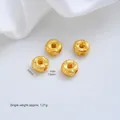 8mm 24K vergulde getextureerde ronde afstandskralen voor doe-het-zelf sieraden maken - Geluk Zegeningen Tussenkraal (Z579-1) / 1 Stuk