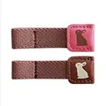Cute rabbit leather cable organizers with elastic straps in pink and brown colors. - Rabbit / 2 Pcs/Set