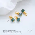 Blauwwater jade kraal met 24K vergulde lotuskapsel voor handgemaakte sieraden DIY - Blauw water Jade Kleine Bedel (G990-7) / 1 Stuk