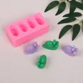 Siliconen mal in slakvorm met afgewerkte paarse en groene slakkenfiguren voor DIY - Roze