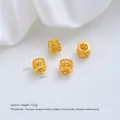 24K vergulde koperen holle filigraan tussenkralen voor handgemaakte DIY sieraden maken - Hol Blad Vat Kraal (Z579-2) / 1 Stuk