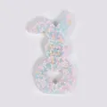 Handmade rabbit shaped silicone skin picking fidget toy with colorful beads for Easter - JY-13F (Macaron Color Bead Fill)