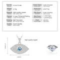 Λεπτομερής προβολή ασημένιου κολιέ Evil Eye με διαστάσεις και λεπτομέρειες ζιργκόν - Evil Eye - Pave Zirconia Style / Ασημί