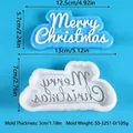 Κοντινό πλάνο καλουπιού σιλικόνης Merry Christmas με διαστάσεις και βάρος καλουπιού - Merry Christmas Στυλ (50-3251-D) / 50-3251-D