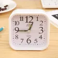 Minimalist white square alarm clock with easy-to-read numbers for bedside bedroom - Square Style (959) / 9.7x9.7x4cm / White