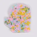 Skin picking fidget toy with colorful beads in mitten-shaped clear silicone material - Glove Style (JY-37B)
