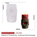 Christmas holly wreath cylinder silicone mold for DIY aromatherapy candle making - Holly Wreath Style (JZB-0085)