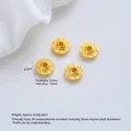 24K vergulde koperen afstandskraal met wolkenpatroon, 8 mm diameter voor DIY sieraden - Meander Patroon Schotel Kraal (Z579-4) / 1 Stuk