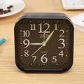 Minimalist square black alarm clock with a clear white numeric display for bedside - Square Style (959) / 9.7x9.7x4cm / Black