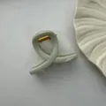 Minimalist light gray PC hair claw clip featuring a twisted design and a durable gold spring - Small High 8 Style / 5.50cm / Cyan Wood