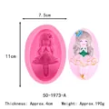 Vista macro de molde de silicona con relieve de niña de dibujos animados de 11x7,5 cm - Estilo Niña Rezando (50-1973-A)
