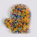 Christmas mitten shaped silicone skin picking fidget toy filled with colorful beads. - Mitten Style (JY-37G)