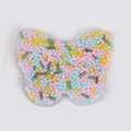 Butterfly shaped skin picking fidget toy with colorful pastel beads and clear silicone base - Butterfly Style (JY-17B)