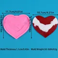 Heart shaped silicone mold for Valentine's Day cake decoration with detailed dimensions - Heart Holding Hands Style (50-3684-A) / Pink
