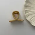 Minimalist beige high-quality PC hair claw clip with golden spring for elegant styling - Small High 8 Style / 5.50cm / Twilight Yellow