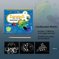 Creative DIY scratch art book for kids undersea world theme with 15 pages and stylus. - Undersea World
