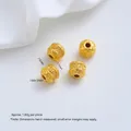 Handgemaakte 24K vergulde holle afstandskralen voor het maken van DIY-sieraden - Grote Zes-Woorden Mantra Kraal (Z579-6) / 1 Stuk