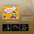 Cartoon dinosaur theme scratch art book with 15 pages and scratch stylus - Ancient Creatures