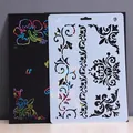 DIY hollow scratch art stencil template for album borders with intricate floral patterns - Style 9-Scroll Floral (9)