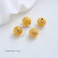Prachtige 24K vergulde holle bloemen klaver tussenkralen voor DIY sieraden maken, 12mm groot - Holle Klaver Tussenkraal (Z579-7) / 1 Stuk