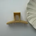 Minimalist beige large hair claw clip for women's daily hair styling on white background - T-Shape Style / 8cm / Twilight Yellow