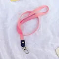 Adjustable pink woven neck lanyard with a sturdy metal lobster clasp for ID badge holders - Solid Color / Pink