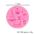 Vista detallada del molde de Navidad en silicona rosa de 7,4 cm para tartas DIY. - 50-1768-A