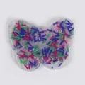 Butterfly shaped skin picking fidget toy made of clear silicone with colorful beads - Butterfly Style (JY-17E)