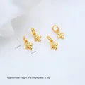Επιχρυσωμένο μενταγιόν κρίνος 24K για χειροποίητα κοσμήματα βραχιόλι και κολιέ - Μενταγιόν Κρίνος με Ζιρκόνια (G989-13) / 11.5x5.8mm