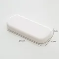 Estuche de plástico blanco minimalista para estudiantes, gran capacidad de 21,6 cm - Rectángulo / Blanco