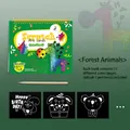 Forest animals theme colorful scratch art book with 15 pages and stylus set. - Forest Animals