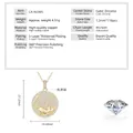 Detailansicht der 14k vergoldeten Mäuse-Halskette mit genauen Maßangaben und Produktspezifikationen - Maus Disc Halskette / Gold