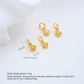 Επίχρυσο μενταγιόν αστέρι 24K για κοσμήματα DIY, μέγεθος αξεσουάρ 10x5mm - Κρεμαστό στρογγυλή πλάκα με σταυρό G989-14 (1 τεμ.)