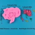 Detailed dimensions of pink lotus and koi fish silicone mold for cake decorating - Chinese Traditional Lotus Pond (50-3570-A)