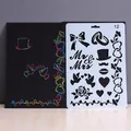 Creative DIY scratch drawing stencil set with wedding and floral patterns for photo albums - Style 12-Wedding Theme (12)