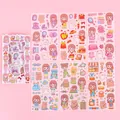 Cute cartoon girl sticker set for DIY journaling and scrapbooking decorations - Fashion Girl Theme / 6pcs