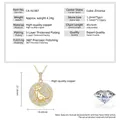 Detailansicht einer vergoldeten Hundehalskette mit Zirkonia-Parametern und Maßen. - Hund Disc Halskette / Gold