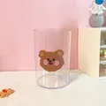 Süßer transparenter Stifthalter mit Braunbären-Motiv für den Schreibtisch - Braunbär Dekoration Stil