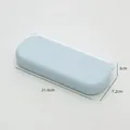 Estuche de plástico azul claro de gran capacidad para estudiantes, tamaño 21,6x7,2x3cm - Rectángulo / Azul