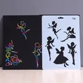 Fairy and floral theme DIY scratch art stencil tool with hollow creative patterns - Style 14-Fairy Elf (14)