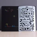 DIY scratch art drawing stencil template with icons and shapes on white plastic - Style 15-Creative Symbols (15)