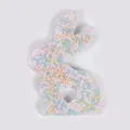 Handmade Easter bunny sensory fidget toy filled with colorful pastel beads for skin picking - Macaron Multicolor Bead Filling (JY-14F)