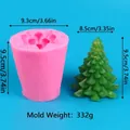 Professional silicone mold for Christmas tree candles featuring precise dimension markings - Split Christmas Tree Style (50-3674-A) / Pink