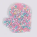 Pink mitten shaped silicone skin picking fidget toy with colorful embedded beads for stress relief - Mitten Style (JY-37D)